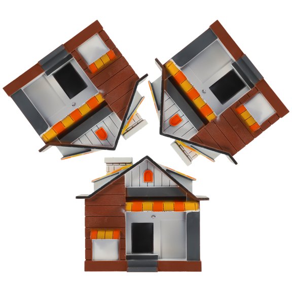 3Pcs Mini House Model Sand Table Tiny House Decoration Playset Accessory