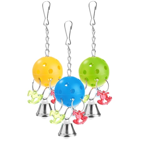 3 Pcs Toy with Bells for Parrot Cockatiel Parakeet etc