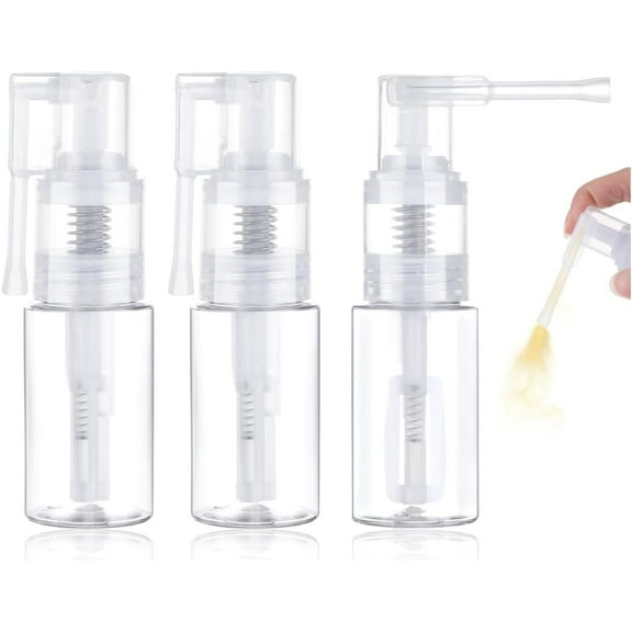 3 Pcs Transparent Powder Spray Bottle,Glitter Duster Sprayer Bottle Empty Clear Multi-Purpose Plastic Spray Bottle Portable 35 ml Bottles Refillable Cosmetic Spray Bottles