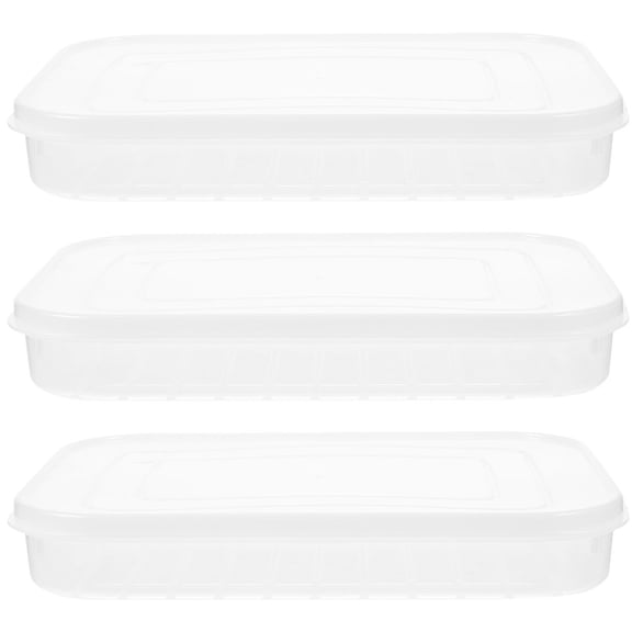 FUEENIRVA Refrigerator Meat Case Food Grade Meat Keeper Box Transparent Pe 3Pcs