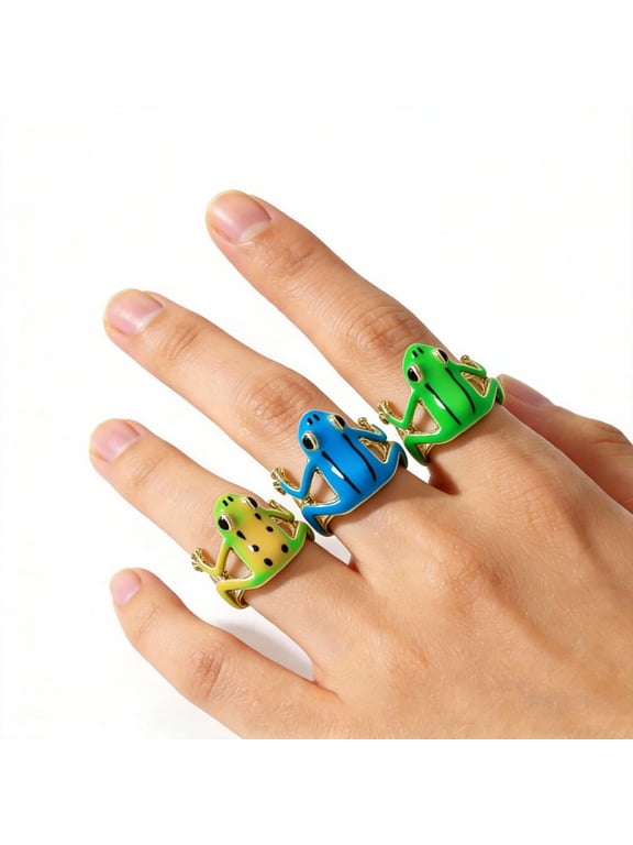 3 Pcs Tree Frog Ring, Adjustable Tree Frog Ring, Creative Frog Ring, Open Frogs Shaped Delicate Frog Ring for Women