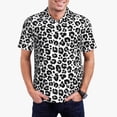 thumbnail image 1 of Polo Shirts for Men, black grey Leopard print fashion Breathable Casual Mens Polo Shirts Short Sleeve Button Down Classic Mens Golf Polo Shirts, 1 of 7