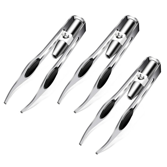3 Pcs Tweezers with LED Light, Stainless Steel Tweezers with Light, Comfortable Make Up Lighted Tweezers for Eyebrow Eyelash Hair Removal