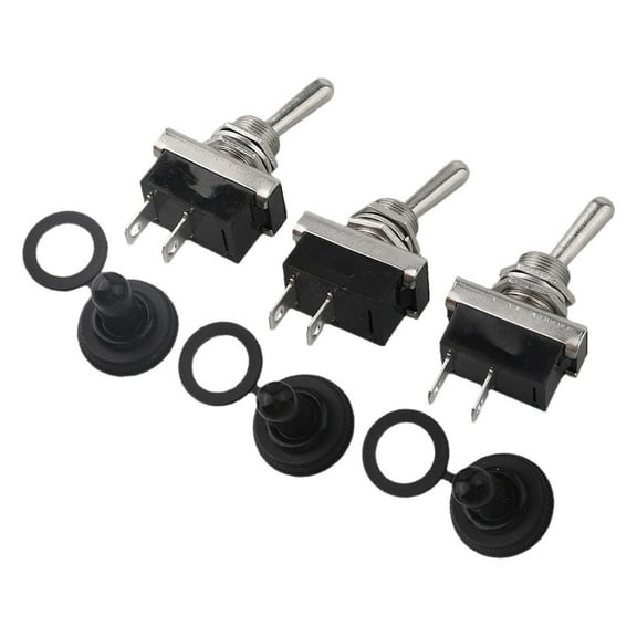 3 Pcs Two Way Switch, for Toggle Switch 12V 25A 2 Pin Switch with Cover
