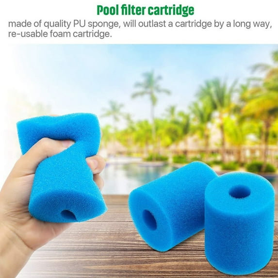 3 Pcs Type H Washable Pool Sponge Filter, Swimming Pool Filter Sponge Type H Replacement Filter Pump Cartridge