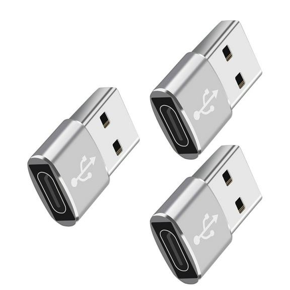 3 Pcs USB to Converter USB-C Adapter 2. 0 Charger Adapters Adaptor Silver