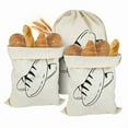 thumbnail image 1 of 3 Pcs Unbleached Linen Bread Bags, 40 X 30 cm, Reusable Linen Bags with Drawstring, for Bread, Fruit and Vegetables, 1 of 7