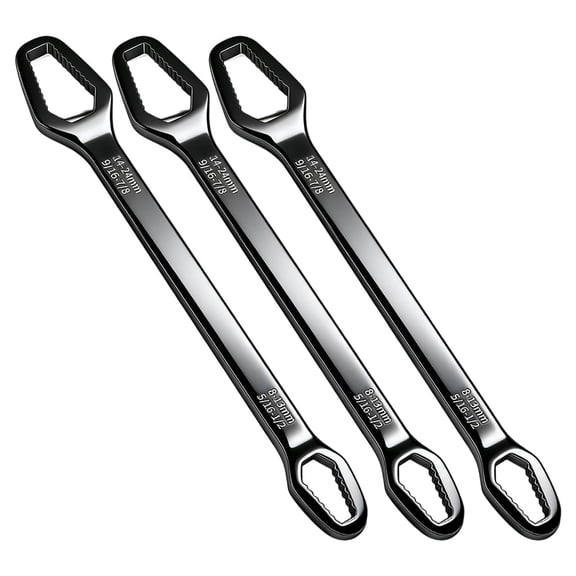 3 Pcs Universal Double Ended Wrench, Self-Adjusting Wrench 8-24mm | Chrome Vanadium Steel Multi-Function Wrench Tool, Portable Lightweight Hand Tool