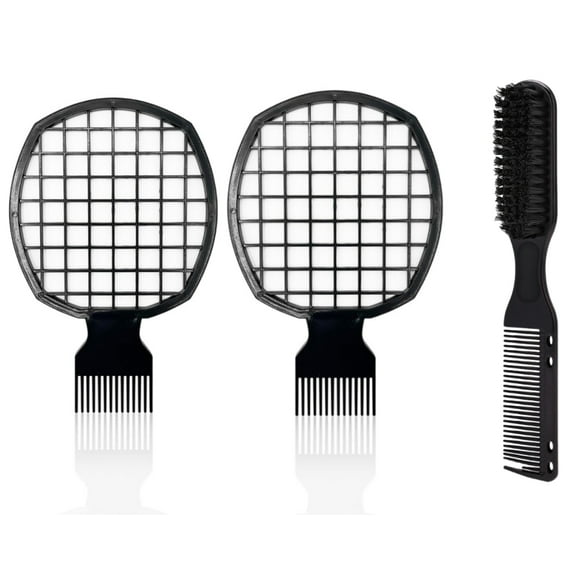 3 Pcs Upgraded Twist Combs Hair Sponge Brush, Fading Brush, Hair cutting Brush, Clippers brush, Dual-sided Design, ABS Material, Ergonomic, Lasting Over a Year