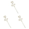 thumbnail image 1 of 3 Pcs Valentine's Day Glitter Foam Puffy Heart Picks - Sparkly Sticks for Cake Decorations, Floral Arranging, Wedding, Birthday & Romantic Party Decor-Anniversaries & Love-themed Occasions, White*3, 1 of 5