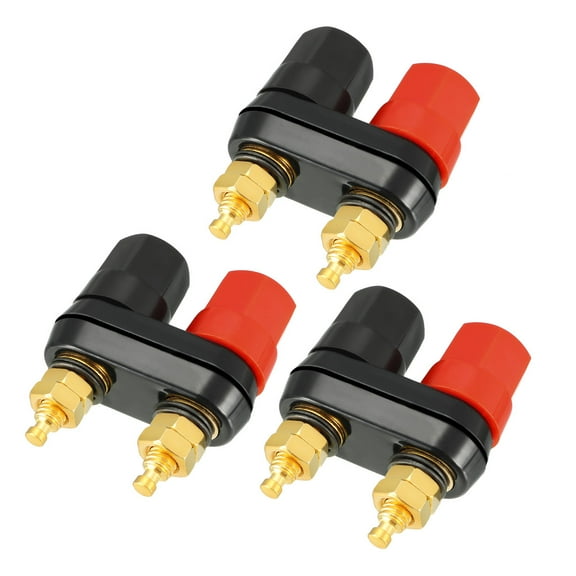 3 Pcs Video Speaker Terminal Connectors Binding Post Dual 4mm Banana Jack Outlet