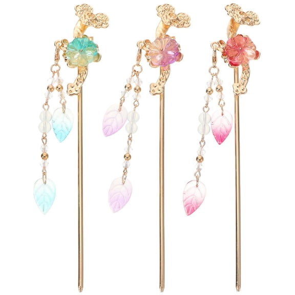 3 Pcs Vintage Chinese Hair Sticks, Hair Bun Holder for Women Hanfu Hair Accessories(DSF)