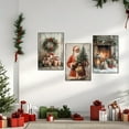 thumbnail image 1 of 3 Pcs Vintage Christmas Wall Santa Xmas Tree Holiday Painting Winter Decor Christmas Pictures Decoration for Living Room Bedroom Medium 15 In, 1 of 7