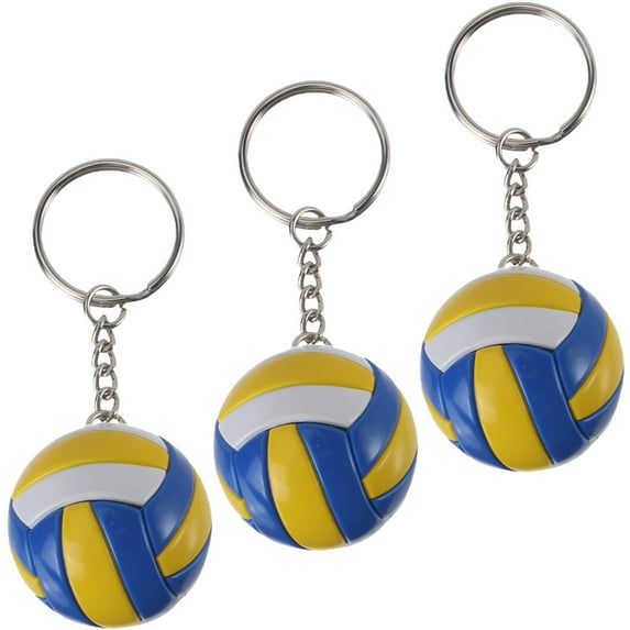 Raindrops Volleyball Keychain Multi-Color Metal Plastic 3Pcs 2.8x1.5x1.5in