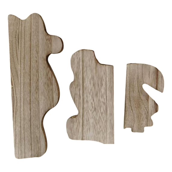 3 Pcs Wall Shelves Floating Shelf Storage Rack Wooden Irregular Shape for Bedroom Living Room Office Decor