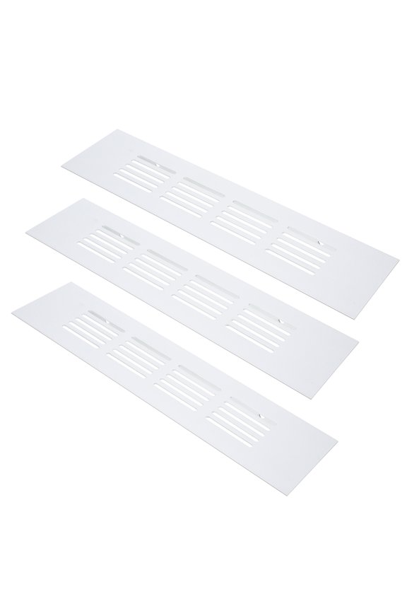 Aluminum Mesh Rectangular Vent Panel for Cabinets Wardrobes Shoe Cabinets Silver 3Set