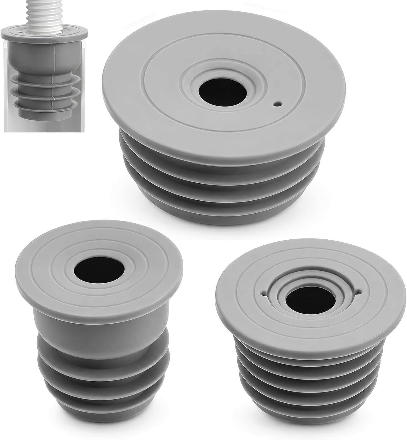 3 Pcs Washing Machine Drain Hose Seal, Silicone Washer Pipe Cover ...