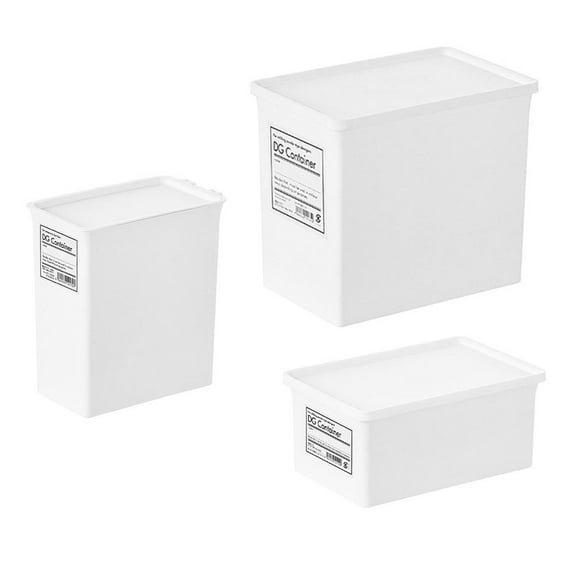 NIYANGLE Laundry Room Organizer Waterproof Dustproof Storage Box White 3Pcs