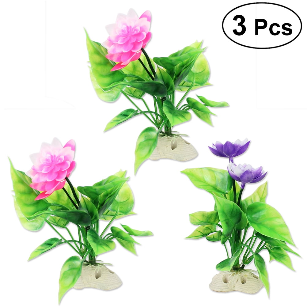3 Pcs Water Lily Fake Flowers Decor Artificial Plants Garden Decoration