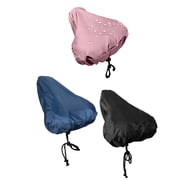 3 Pcs Waterproof Bike Seat Cover, Oxford Fabric Bicycle Seat Protector, Dustproof Slip-Resistant Design, Universal 24x27 cm, Black Pink Navy Blue