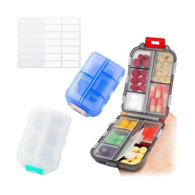 Healifty 10 Pcs Drug Storage Box Purse Organizer Portable Pill Box Pill  Storage Case Mini Accessories Mini Containers Travel Accesories Portable
