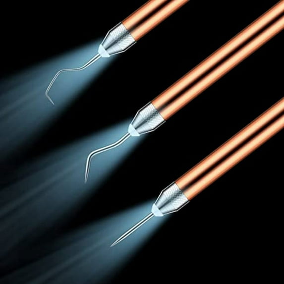 3 Pcs Weeding Tools for Vinyl with LED Light Set Pin Pen Weeding Tool Weeding Pen Craft Tweezers Pin Tools