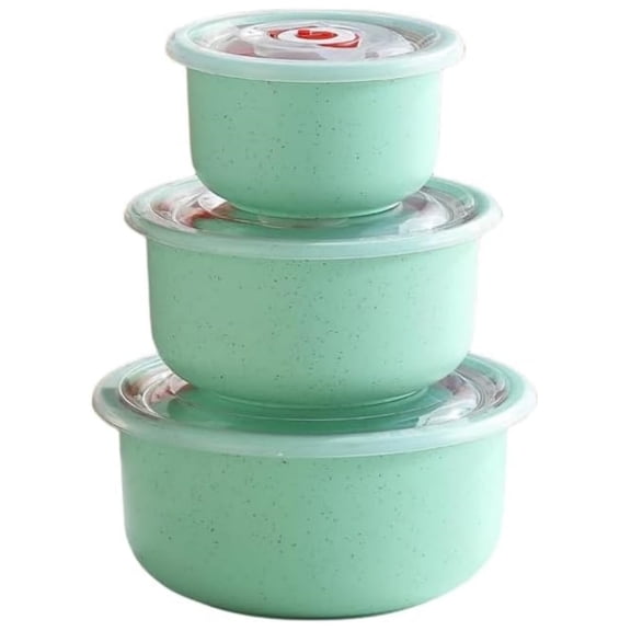 3 Pcs Wheat Bowls Set,Drop-Resistant Food Storage Containers for Soup,Oatmeal,Breakfasts,Topboutique Leakproof Bowls,Small Lunch Bowls,Dishwasher Microwave Freezer Safe,Green