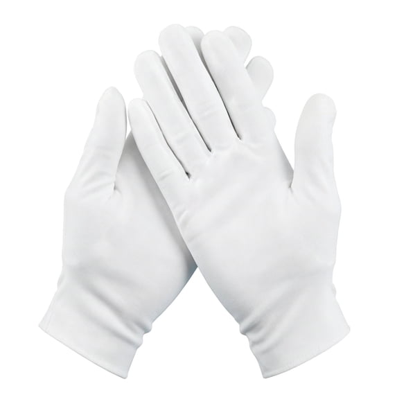 3 Pcs White Cotton Gloves,Breathable Work Glove,Cotton Gloves for Dry Hands Sleeping,White Gloves for Moisturizing Hands Women and Men,Work Jewelry Inspection Etiquette Gloves for Serving,White
