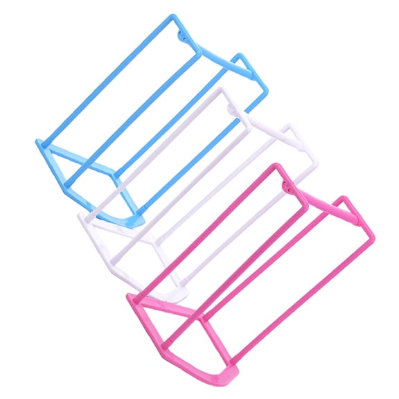 FELTECHELECTR 3Pcs No Punch Hanger Storage Shelf Plastic Coat Hanger Organizers for Home