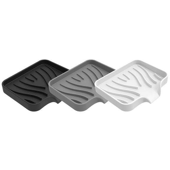 3 Pcs White and Gray) Self Draining Soap Dish Holder Case Silicone Drainable Basin Storage Rack 3pcs (black Soaps Savers Tray Bathroom