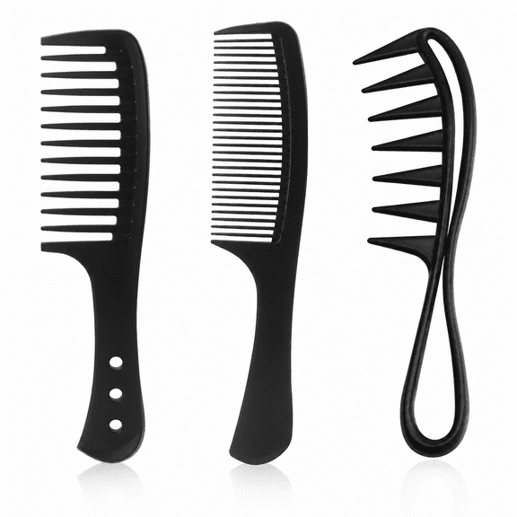 3 Pcs Wide Tooth Comb, Shark Teeth Comb for Curly Wet Wavy Hair Wigs