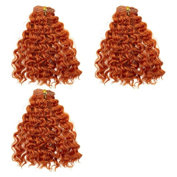 3 Pcs Wigs Long Orange Curly Wig Artificial Dolls Hair Figurine Wigs Hairs Extensions Replacement Wig for DIY Dolls Puppets Making Arts Supplies Hair Crafts 10 Inch Long Chocolate 3pcs