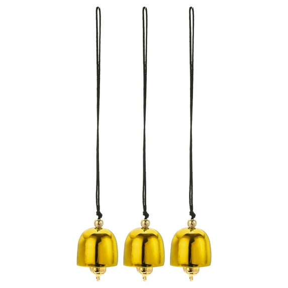 3 Pcs Wind Chime, Hanging Bells Temple Bells Retro Outdoor Hanging Metal Chinese Wind Chime, 20x18mm, Gold Black
