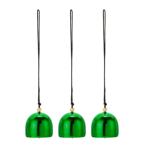 3 Pcs Wind Chime, Hanging Bells Temple Bells Retro Outdoor Hanging Metal Chinese Wind Chime, 28x25mm, Green Black