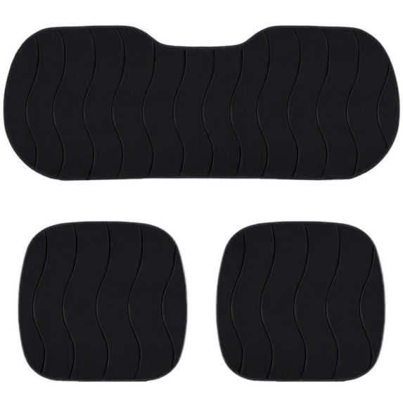 3-Pcs Winter Plush Car Seat Cover Full Set - Warm Faux Fur Covers for Front Seats & Rear Bench, Fits SUV, Truck, Van & Automotive ( Black )