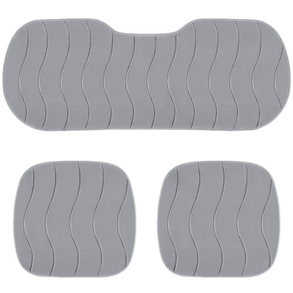 3-Pcs Winter Plush Car Seat Cover Full Set - Warm Faux Fur Covers for Front Seats & Rear Bench, Fits SUV, Truck, Van & Automotive ( Gray )