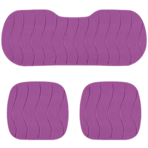 3-Pcs Winter Plush Car Seat Cover Full Set - Warm Faux Fur Covers for Front Seats & Rear Bench, Fits SUV, Truck, Van & Automotive ( Purple )