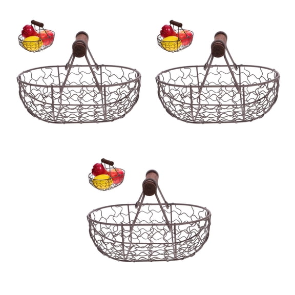 WEUVEB Kitchen Use Storage Basket Iron 3Pack 7.07X4.72X4.72In