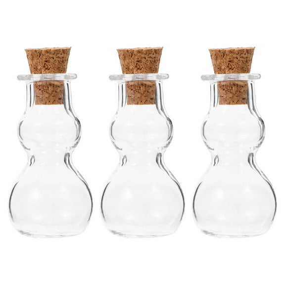 Transparent Drifting Bottle for Decor Clear Glass Material with Cork Great for DIY and Art Decoration 3pcs