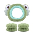 thumbnail image 1 of 3 Pcs Women Girls Cartoon Spa Headband and Wristband Set Face Wash Hair Band Wristband Set For Washing Face Makeup Skincare Hair Accessories, 1 of 4