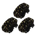 thumbnail image 1 of 3 Pcs Women Gold Butterfly Shower Cap for Bathroom Vacation Travel Hotel Black PEVA, 1 of 2