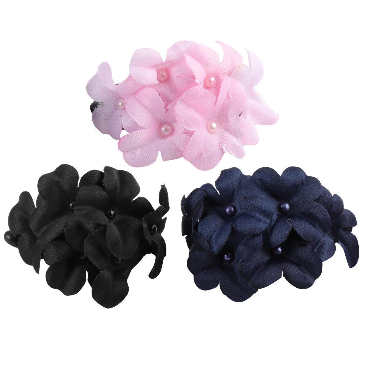 3 Pcs Women Hair Clips Six Flowers Design Bow Jaw Clip Barrette Hair