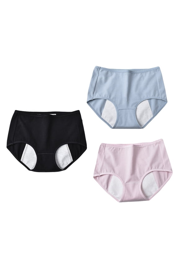 3 Pcs Women's Physiological Pants Menstrual Disc Panties Periods Underwear Girl