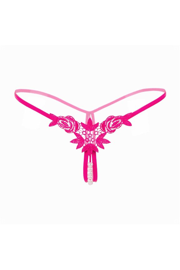 3 Pcs Womens Pearl Pendant Underwear Fashion Beaded Briefs Comfortable Panties for Daily Freshness