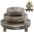 thumbnail image 1 of 3 Pcs Wood Plant Stand Indoor Outdoor, Round Wood Riser for Decor 6/8/10" Wooden Stool Display Stand Flower Pot Holder Small Planter Tray Modern Potter Decorative for Desktop Counter Room, 1 of 7