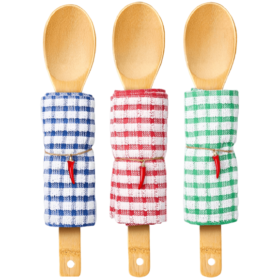 3 Pcs Wood Spoon Set, 12 in / 30 cm Long Handled Wooden Cooking Spoons, Unique Pattern Spatula for Gift, Kitchen Utensils for Chili Cook Off Awards, Creative Game, Party Favors