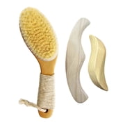 3 Pcs Wood Therapy Massage Tools Set   M-Shaped Gua Sha, S-Shaped Scraping Board & Dry Body Brush for Lymphatic Drainage, Full Body Massage & Muscle Relaxation