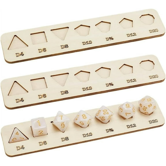 3 Pcs Wooden Dice Tray Polyhedral Dice Display Tray White Dice Storage Holder