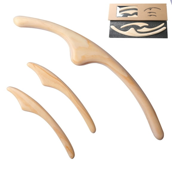 3 Pcs Wooden Gua Sha Scraping Tools, Lymphatic Drainage Tool Maderoterapia Kit Wood Therapy Massage Tools For Facial And Body Massage Health Care Beauty