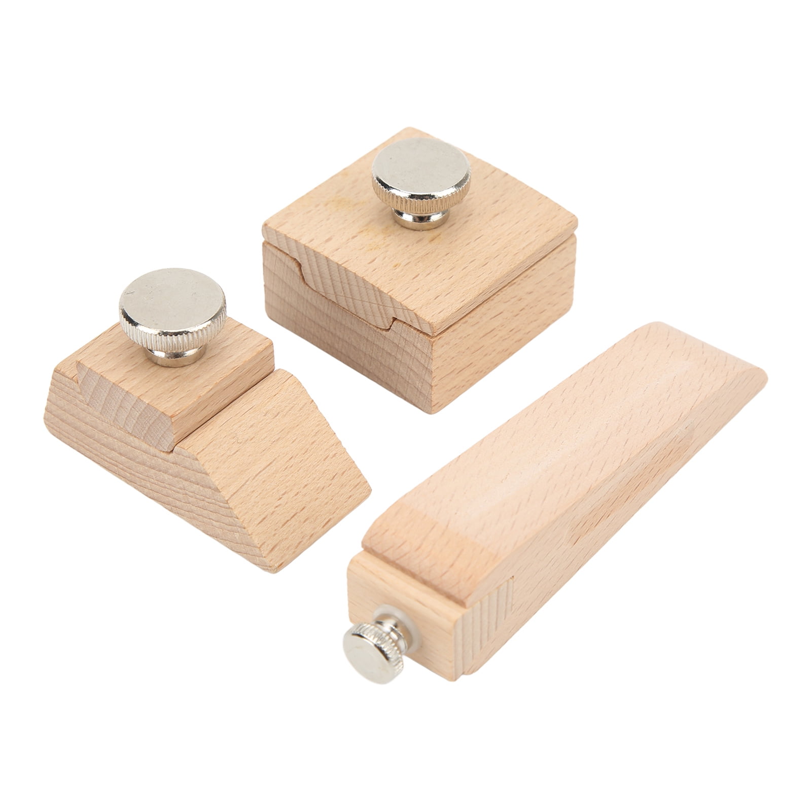 3 Pcs Wooden Sanding Block Cuniform Quadrate Bevel Wood Hand Sanding Block Clip Leather Craft